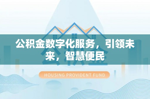 荥经公积金数字化服务，引领未来，智慧便民