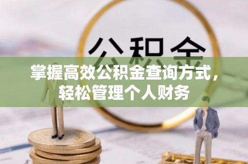 荥经掌握高效公积金查询方式，轻松管理个人财务