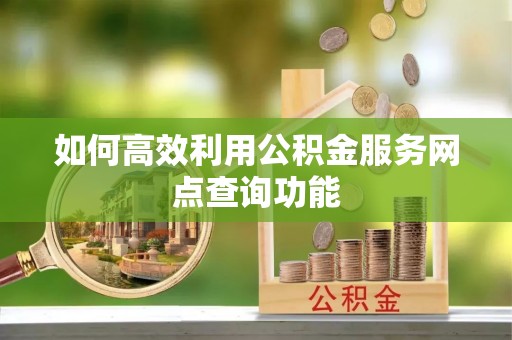 荥经如何高效利用公积金服务网点查询功能