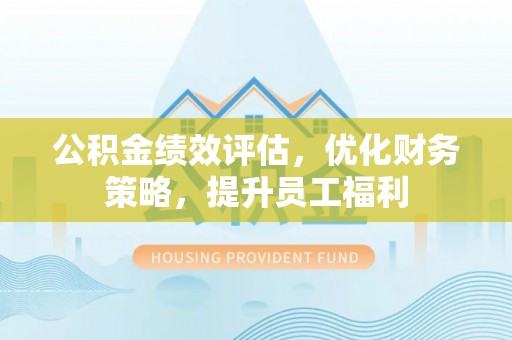 荥经公积金绩效评估，优化财务策略，提升员工福利