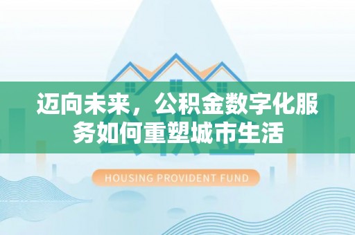荥经迈向未来，公积金数字化服务如何重塑城市生活