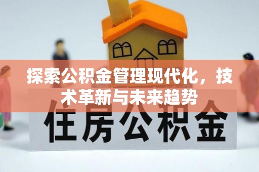荥经探索公积金管理现代化，技术革新与未来趋势