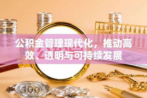 荥经公积金管理现代化，推动高效、透明与可持续发展