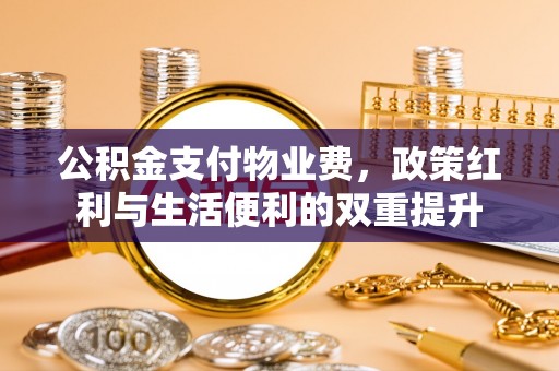荥经公积金支付物业费，政策红利与生活便利的双重提升