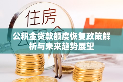 荥经公积金贷款额度恢复政策解析与未来趋势展望