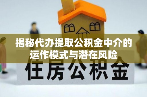 荥经揭秘代办提取公积金中介的运作模式与潜在风险