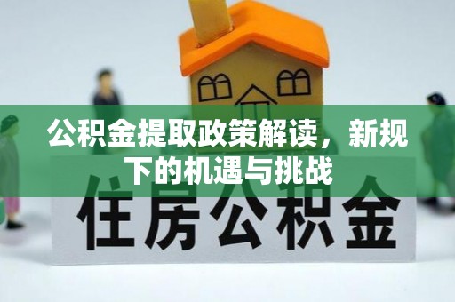 荥经公积金提取政策解读，新规下的机遇与挑战