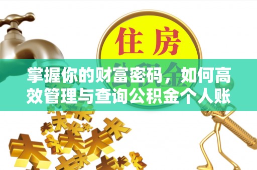 荥经掌握你的财富密码，如何高效管理与查询公积金个人账户信息