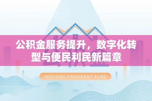 荥经公积金服务提升，数字化转型与便民利民新篇章