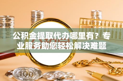 荥经公积金提取代办哪里有？专业服务助您轻松解决难题
