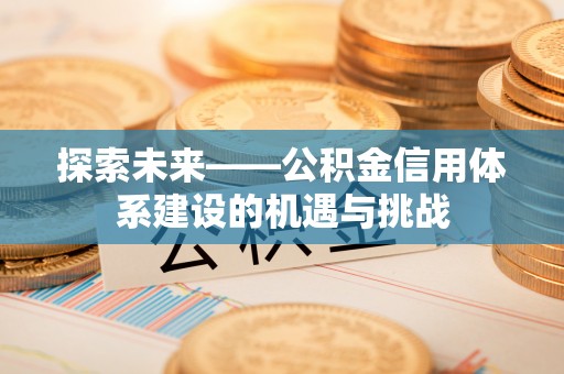 荥经探索未来——公积金信用体系建设的机遇与挑战