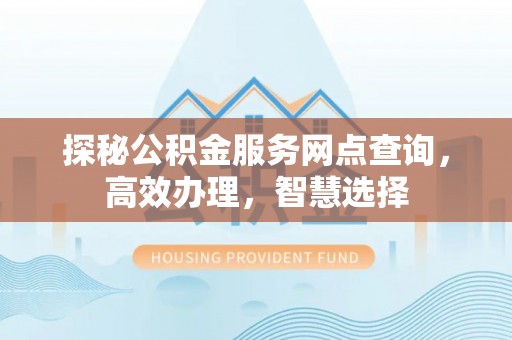 荥经探秘公积金服务网点查询，高效办理，智慧选择