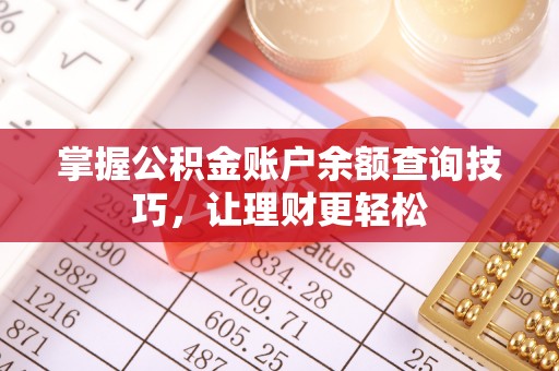 荥经掌握公积金账户余额查询技巧，让理财更轻松