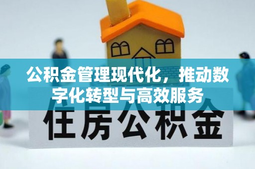 荥经公积金管理现代化，推动数字化转型与高效服务