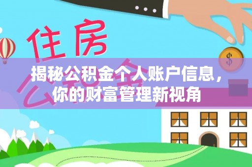 荥经揭秘公积金个人账户信息，你的财富管理新视角