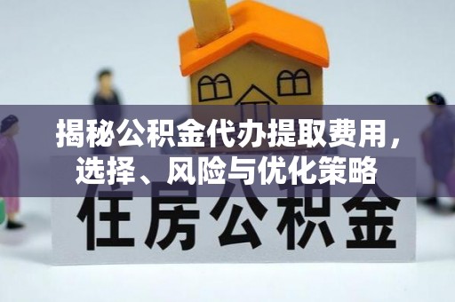 荥经揭秘公积金代办提取费用，选择、风险与优化策略