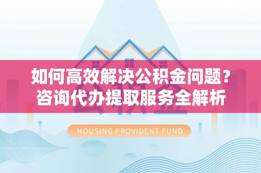 荥经如何高效解决公积金问题？咨询代办提取服务全解析