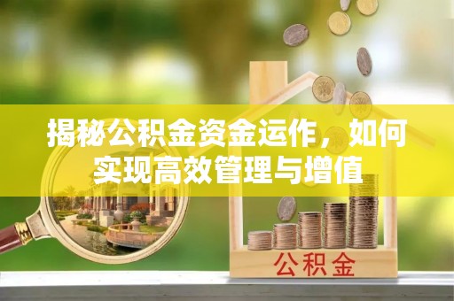 荥经揭秘公积金资金运作，如何实现高效管理与增值